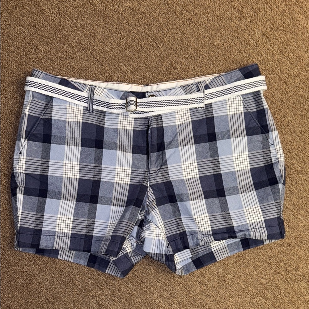 Dockers Women's Plaid Shorts - Blue and White